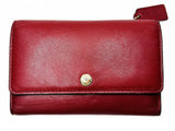 Coach Red Leather Wallet Trifold Shows Wear