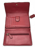 Coach Red Leather Wallet Trifold Shows Wear