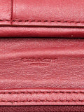 Coach Red Leather Wallet Trifold Shows Wear