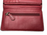 Coach Red Leather Wallet Trifold Shows Wear