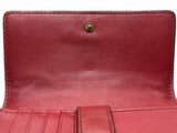 Coach Red Leather Wallet Trifold Shows Wear