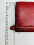 Coach Red Leather Wallet Trifold Shows Wear
