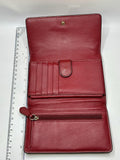 Coach Red Leather Wallet Trifold Shows Wear