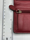 Coach Red Leather Wallet Trifold Shows Wear