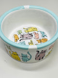 Pet Dog Cat Food Bowl Set Lot of 6 Metal & Ceramic