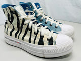 Converse You Chuck 70  Hi Top Mismatched Print Platform Shoes Wmns 8.5
