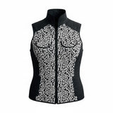 Chico's Black / White Zip Up 4 Pocket Vest Ladies M; Chico's Size 1