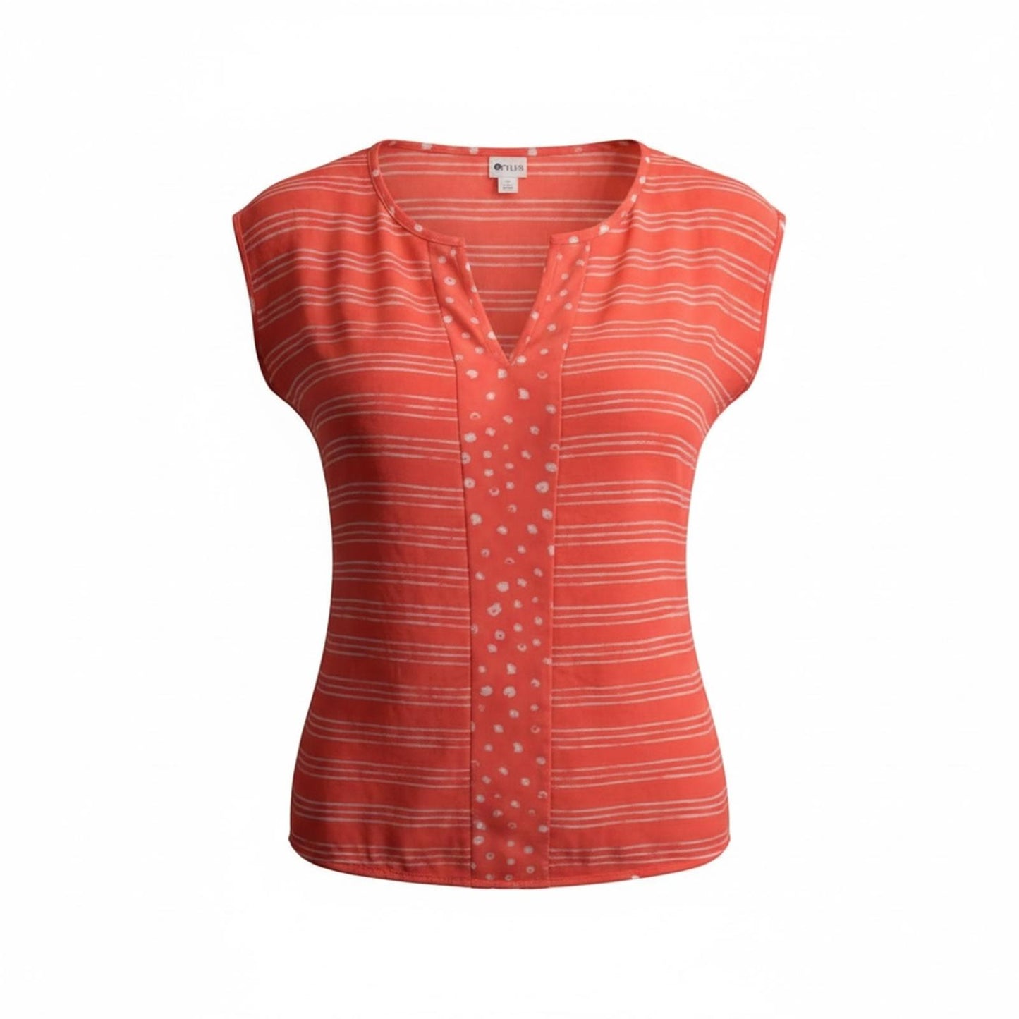 Stylus Sheer Coral / White Sleeveless Shirt Ladies S
