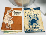 Vintage Maid of Honor Waterless Cooker with Stand and Two Vintage Cookbooks