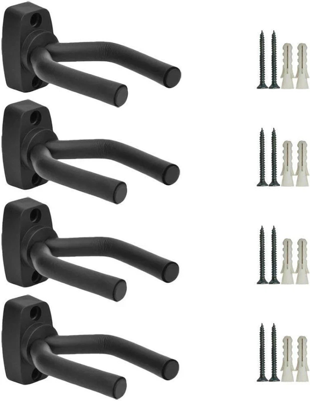 NIP! 4 PC Guitar Mounting Bracket Black with Cushion Arms Wall Mount