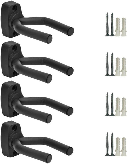 NIP! 4 PC Guitar Mounting Bracket Black with Cushion Arms Wall Mount