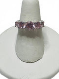 Stauer 925 Sterling Silver Pink Stone Cluster Ring Sterling Silver 925 SIZE 4.5