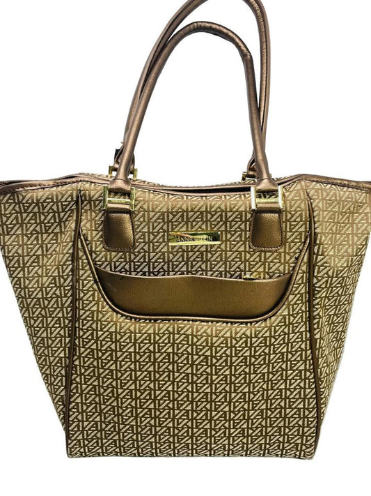 Anne Klein Luggage Signature Tote Bag Metallic Copper/Bronze Accents