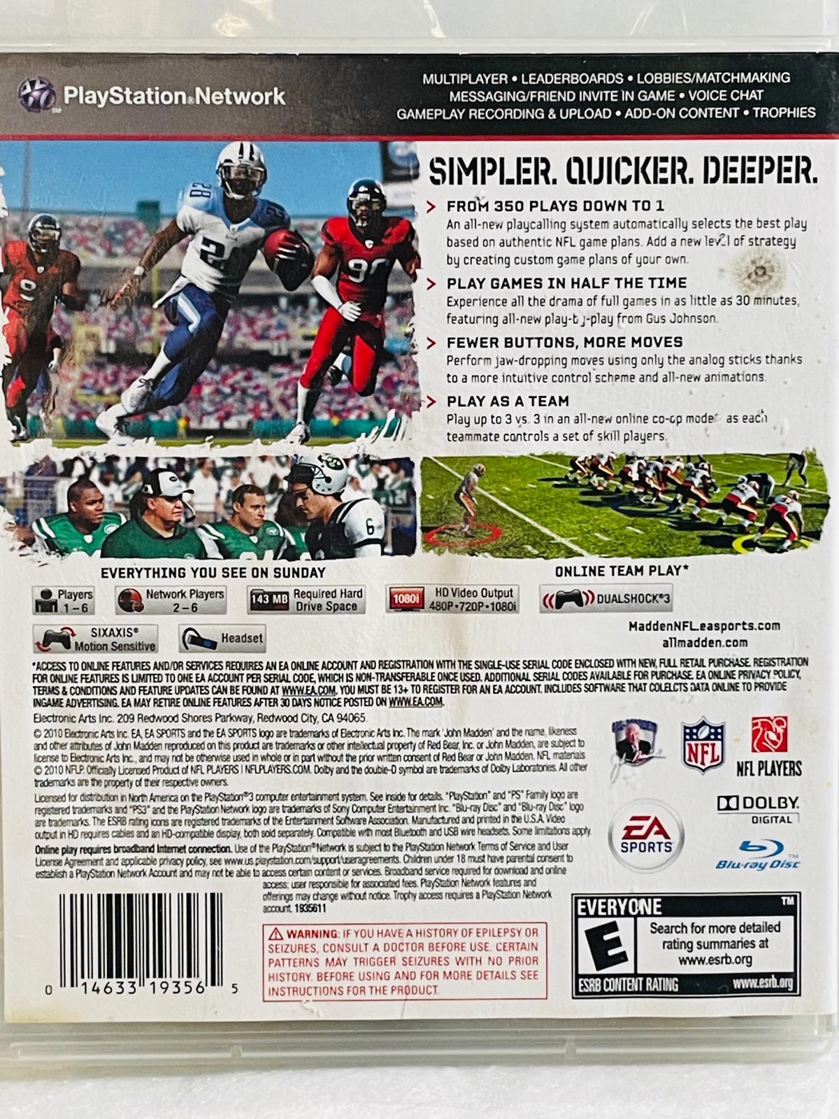PlayStation PS3 Game Madden 11