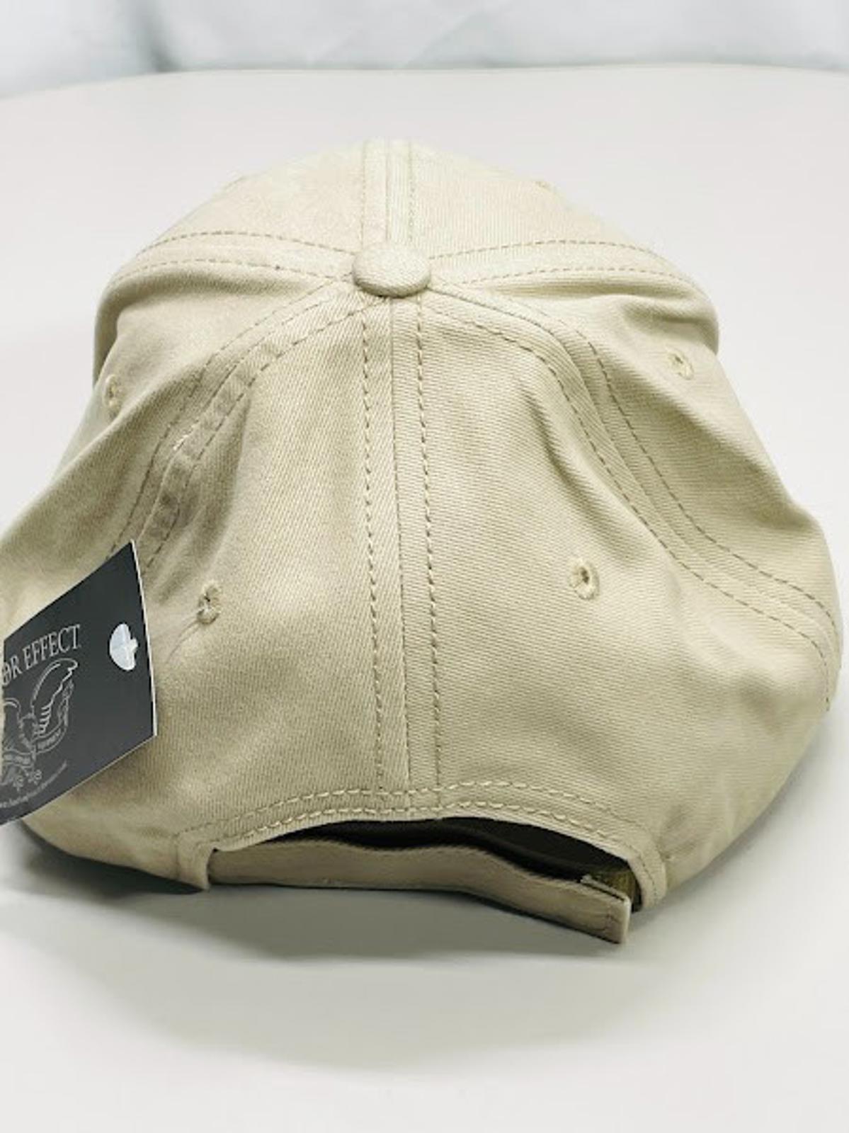 Beige Baseball Cap with Embroidered American Flag Patch