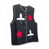 VINTAGE Ali Miles Petites Felted Vest Black PL Women's Petite Large
