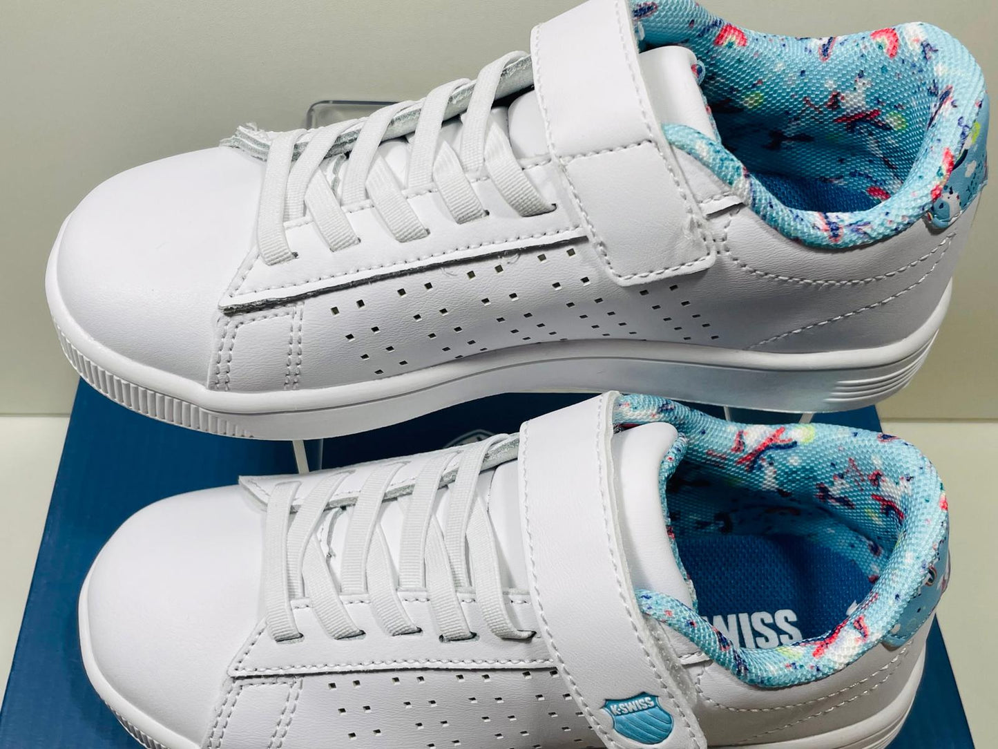 K-Swiss Shoes Court Casper White Unicorn Accent Girls 12.5