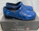 Easy Works Navy Ripple Kris Slip-Resistant Comfort Clogs Size 10 M