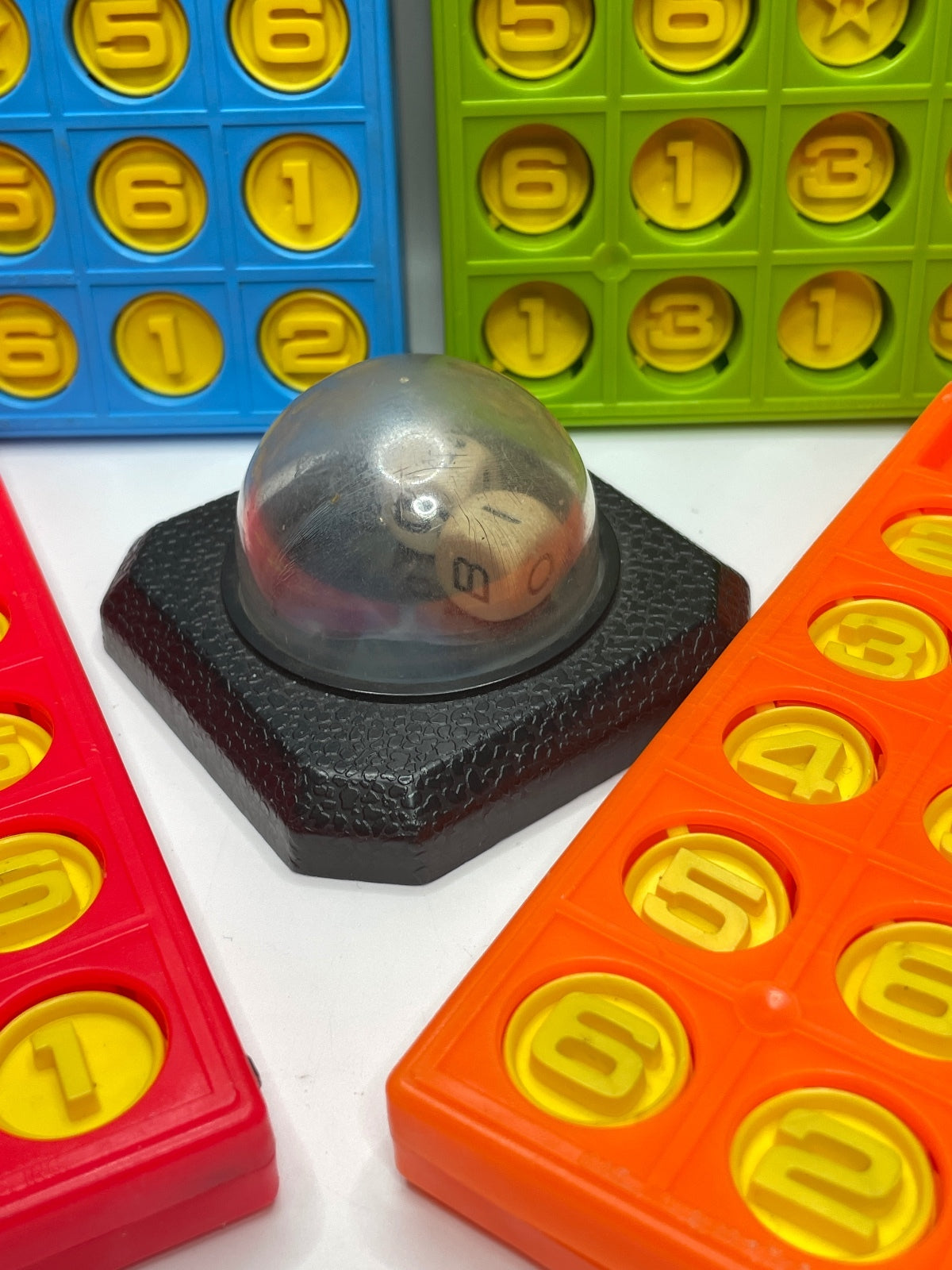 Vintage Bingo Game Set for children with number popper and Four Bingo Boards