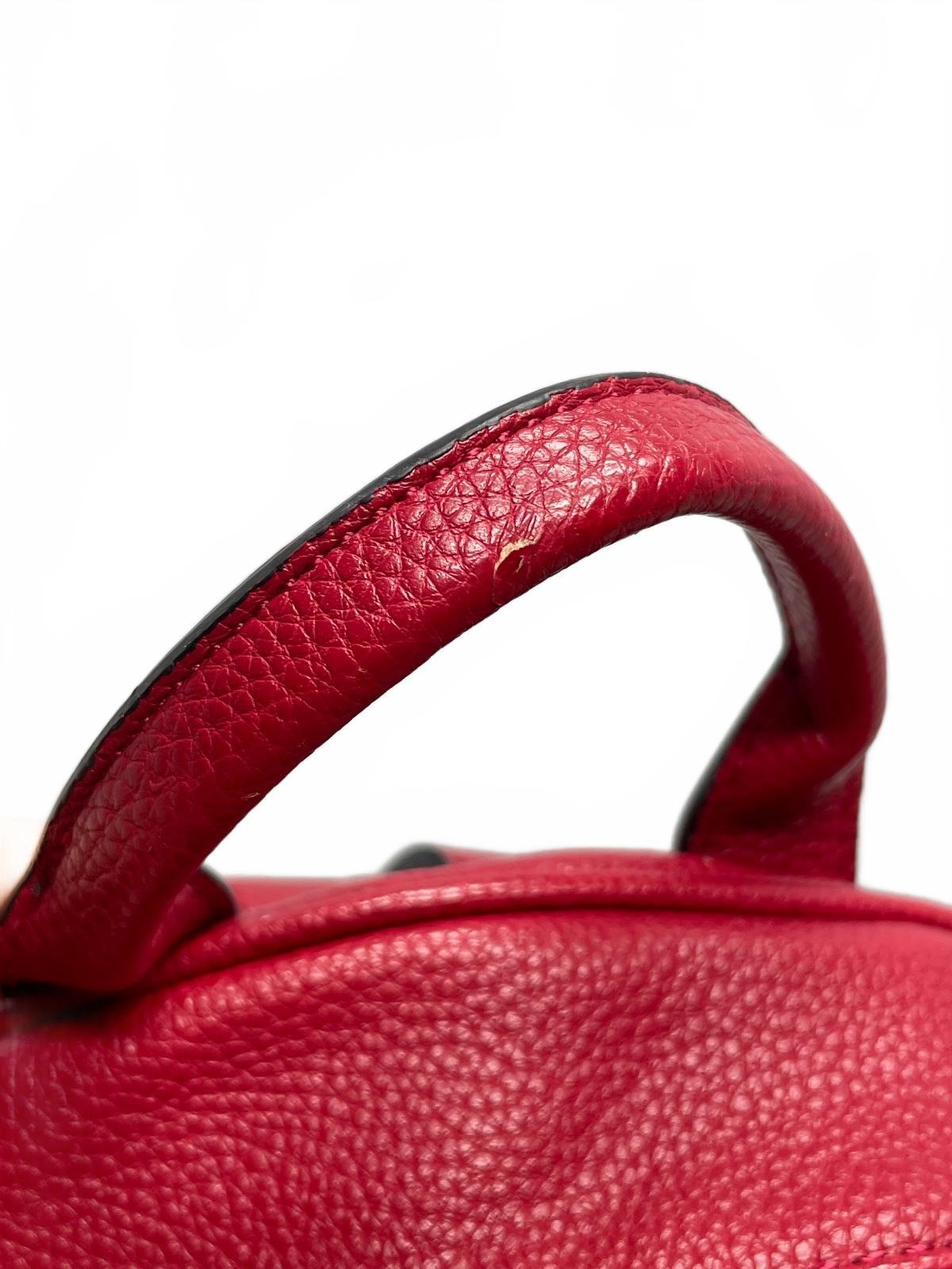 Dana Buchman Red Leather Backpack Has Picking 13" x 10" x 4"