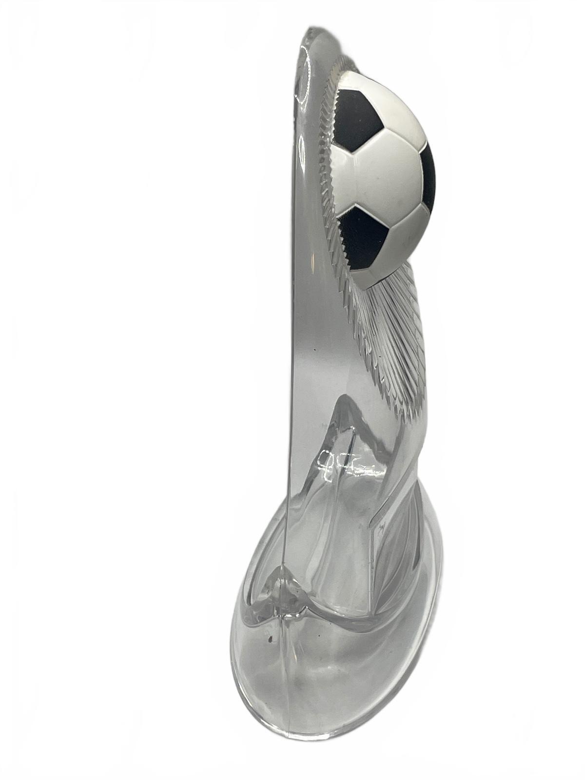 Vintage Acrylic Soccer Ball Display Trophy Stand 7" x 6"