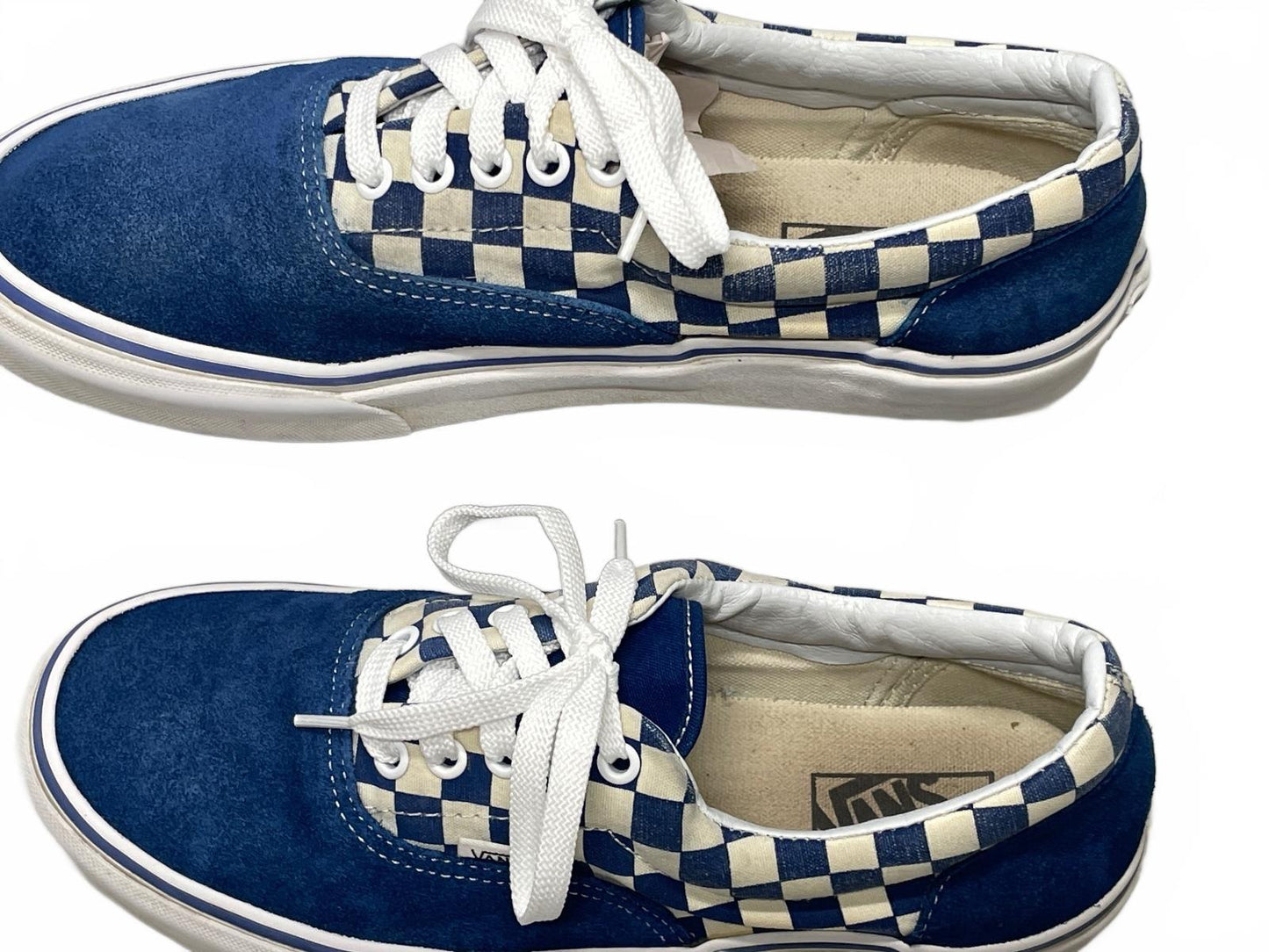 Vans Checkerboard Blue Suede Sneakers Unisex Mens 9 Ladies 10.5