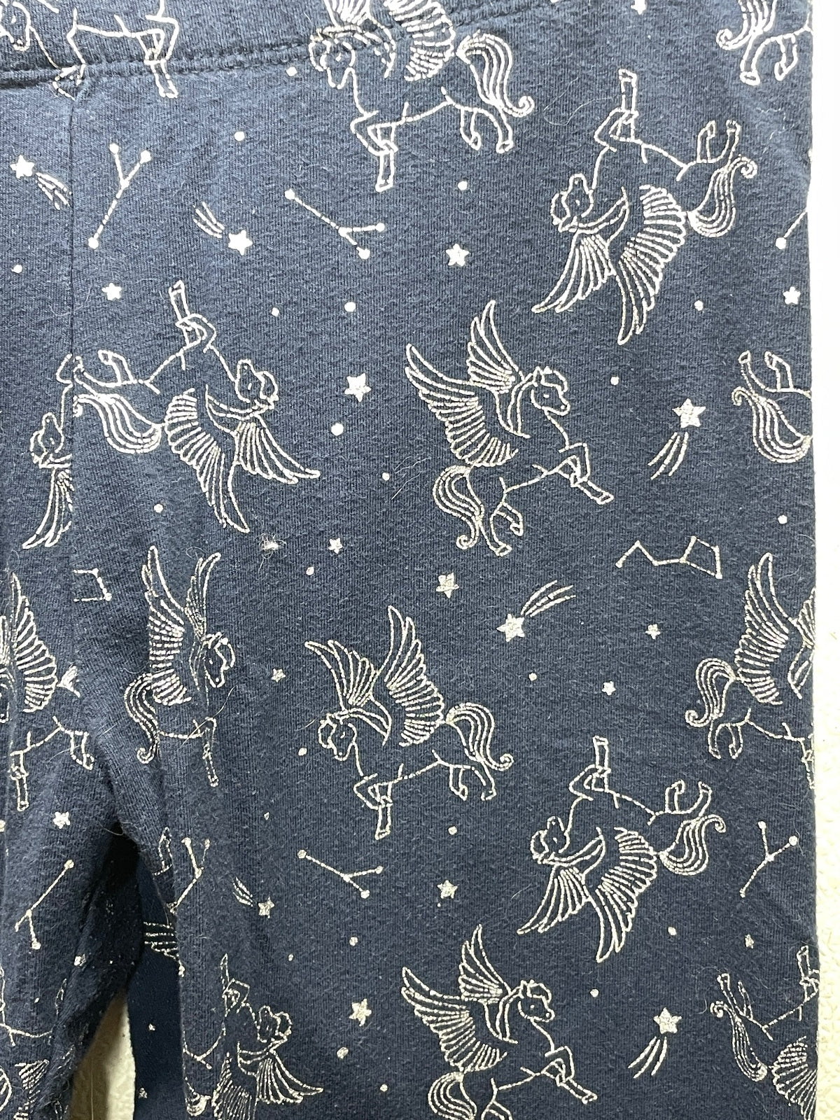 Navy Blue Silver Unicorn Constellation Print Leggings Girls Size 14/16