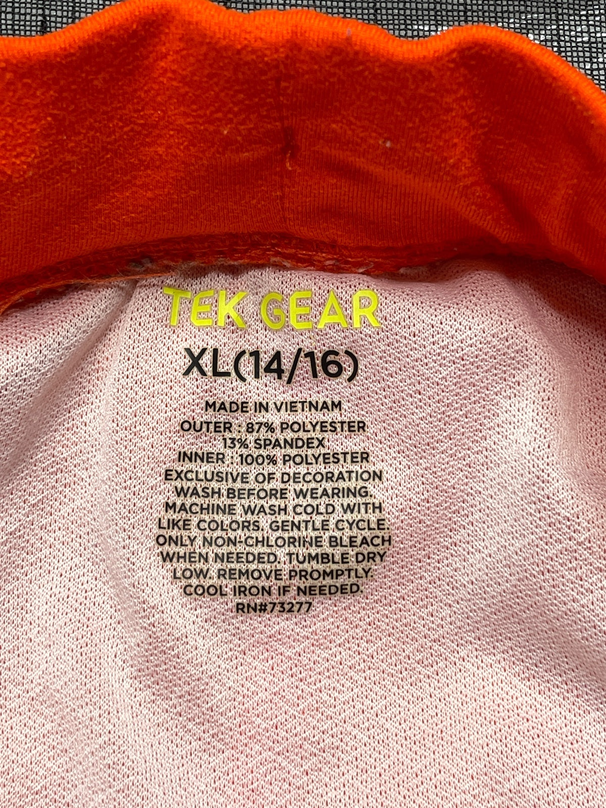 Tek Gear Orange Athletic Shorts with Pink Drawstring Girls XL (14/16)