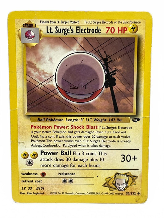 Lt. Surge's Electrode Pokémon Card - Gym Challenge 2000 #52/132