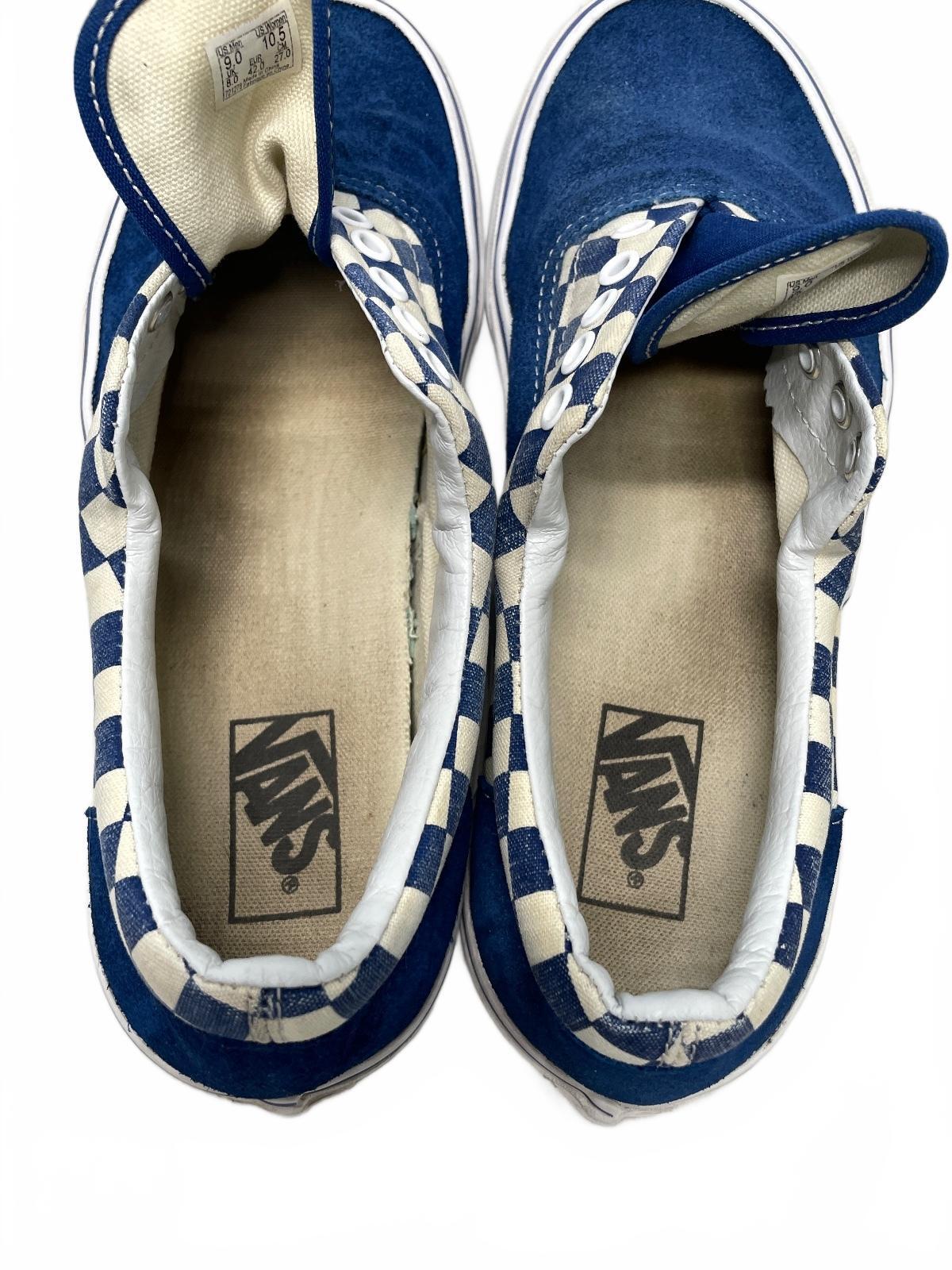 Vans Checkerboard Blue Suede Sneakers Unisex Mens 9 Ladies 10.5