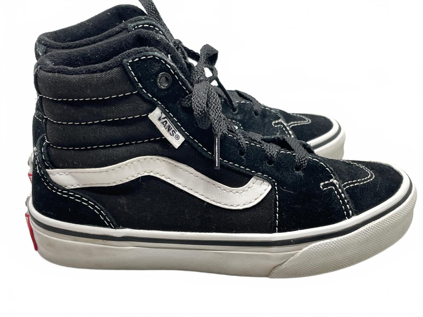 Vans Sk8-Hi Black and White Suede High Top Sneakers Unisex Youth 13