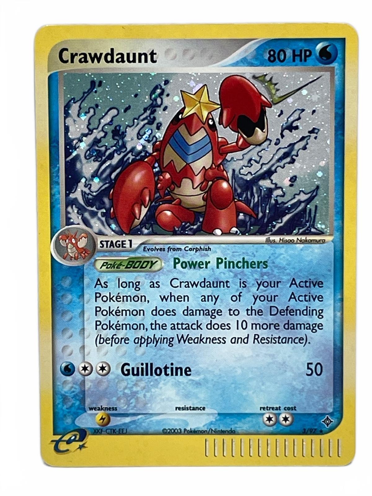 Pokemon EX Dragon Crawdaunt Holo Rare Card 3/97