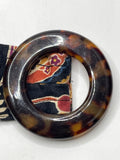 Vera Bradley Paisley Print Fabric Belt with Tortoiseshell Buckle