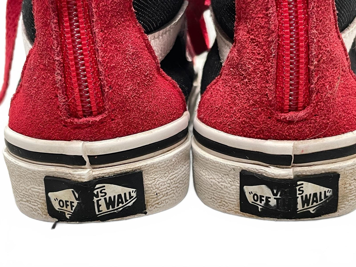 Vans Sk8-Hi Red and Black Suede Canvas High Top Sneakers Unisex Child 11.5