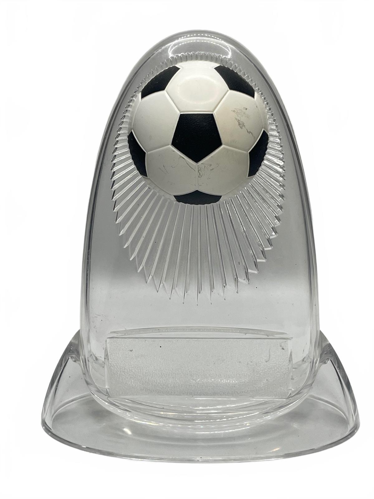 Vintage Acrylic Soccer Ball Display Trophy Stand 7" x 6"
