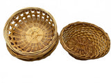 Set of 4 Vintage Handwoven Wicker Baskets Small Individual Size 6" x 2.5"