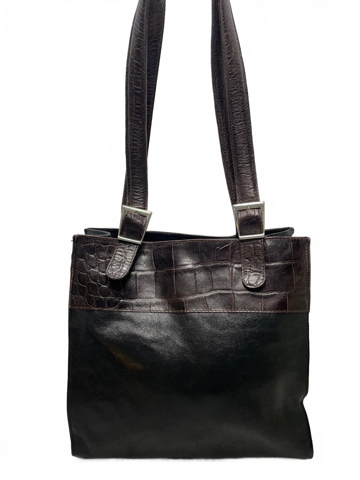 Vintage Harold Powell Genuine Leather Tote Bag Made in Italy 11" x 10" x 4"