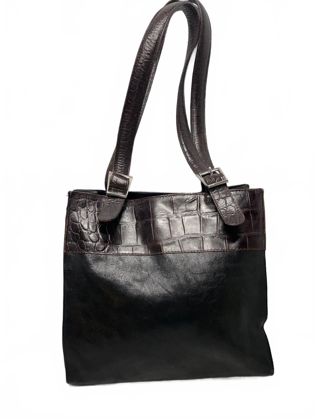 Vintage Harold Powell Genuine Leather Tote Bag Made in Italy 11" x 10" x 4"