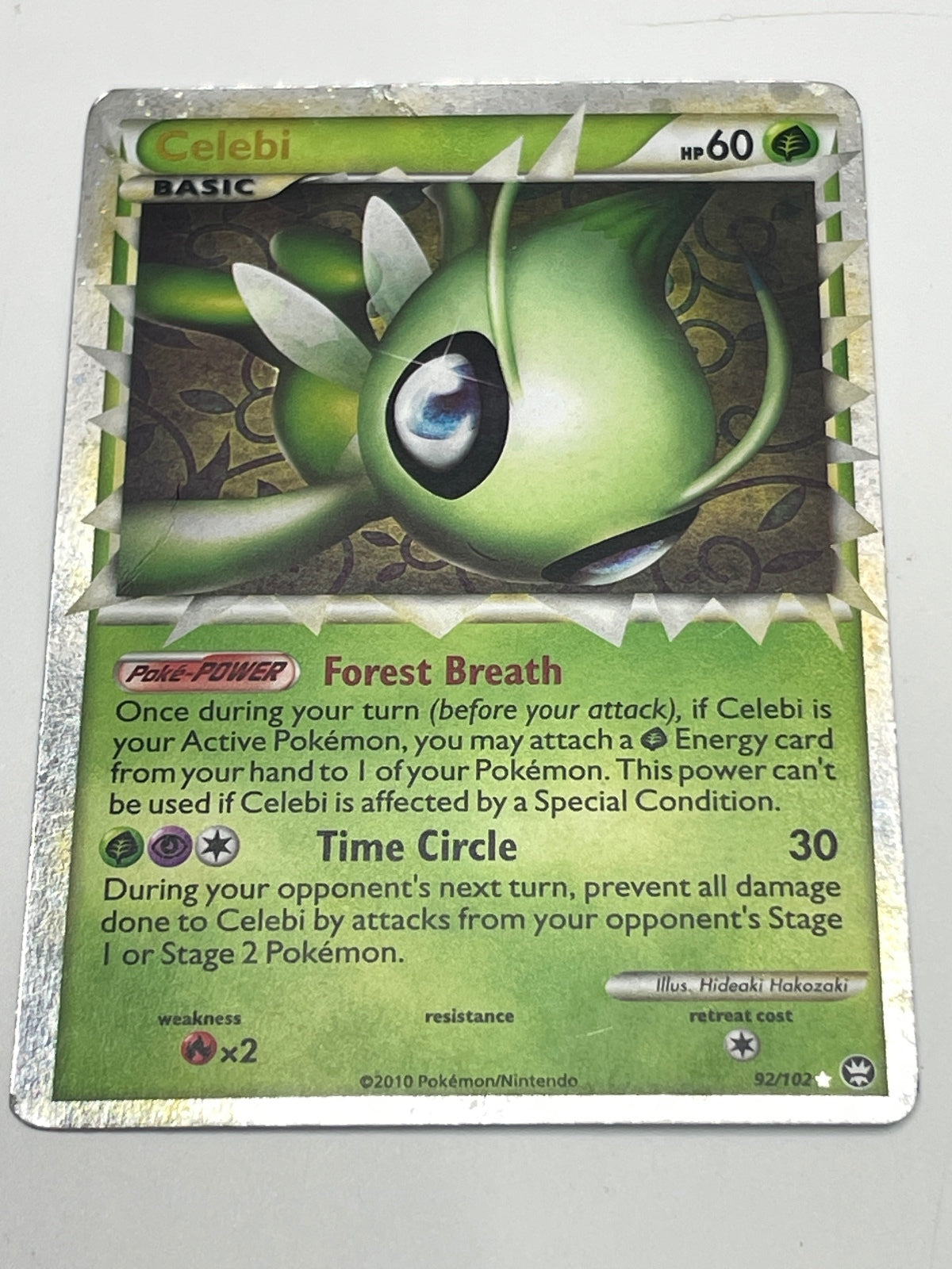Celebi Prime Pokemon Card HS Triumphant Set #92/102 Ultra Rare Holo
