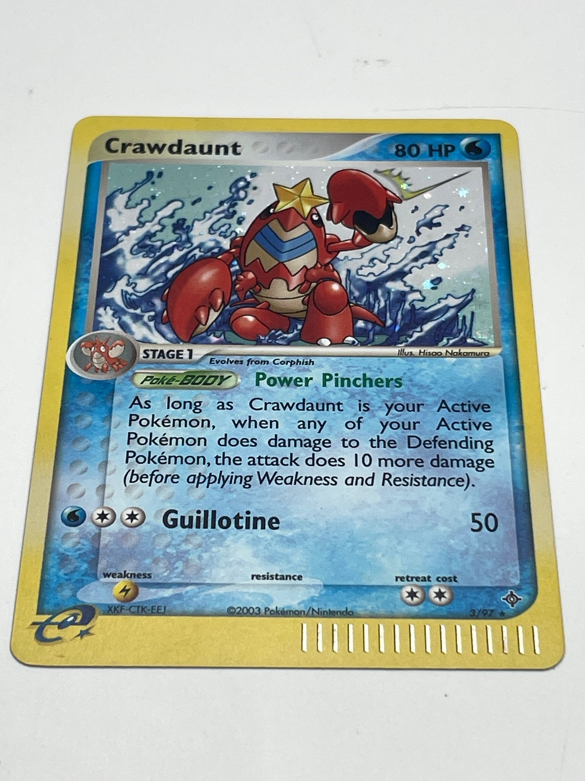 Pokemon EX Dragon Crawdaunt Holo Rare Card 3/97