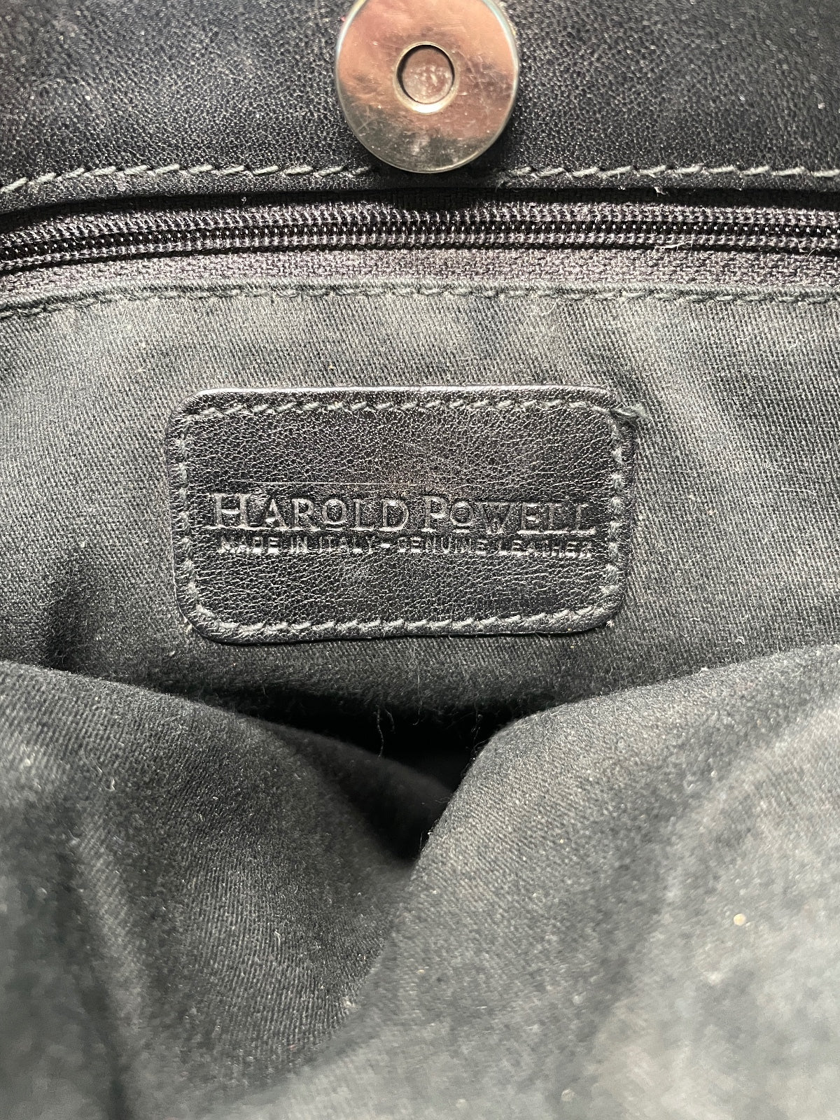 Vintage Harold Powell Genuine Leather Tote Bag Made in Italy 11" x 10" x 4"