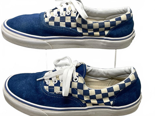 Vans Checkerboard Blue Suede Sneakers Unisex Mens 9 Ladies 10.5