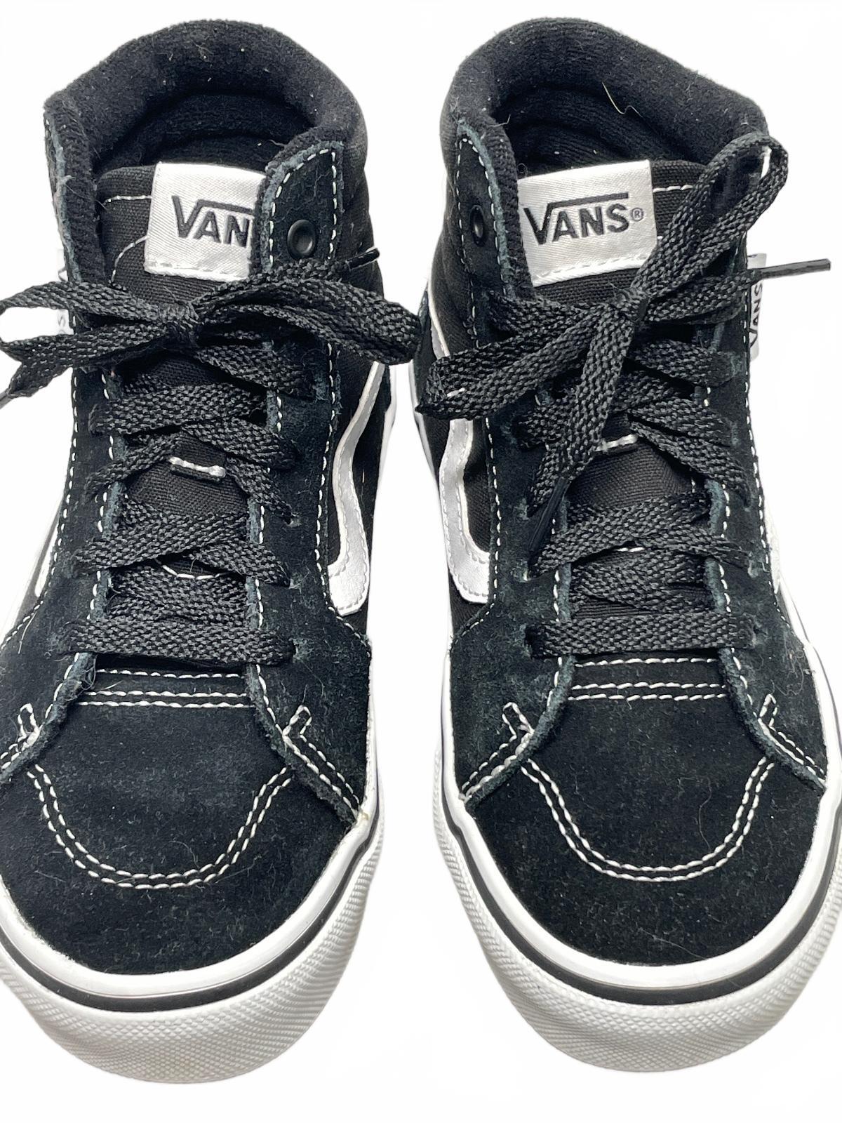 Vans Sk8-Hi Black and White Suede High Top Sneakers Unisex Youth 13