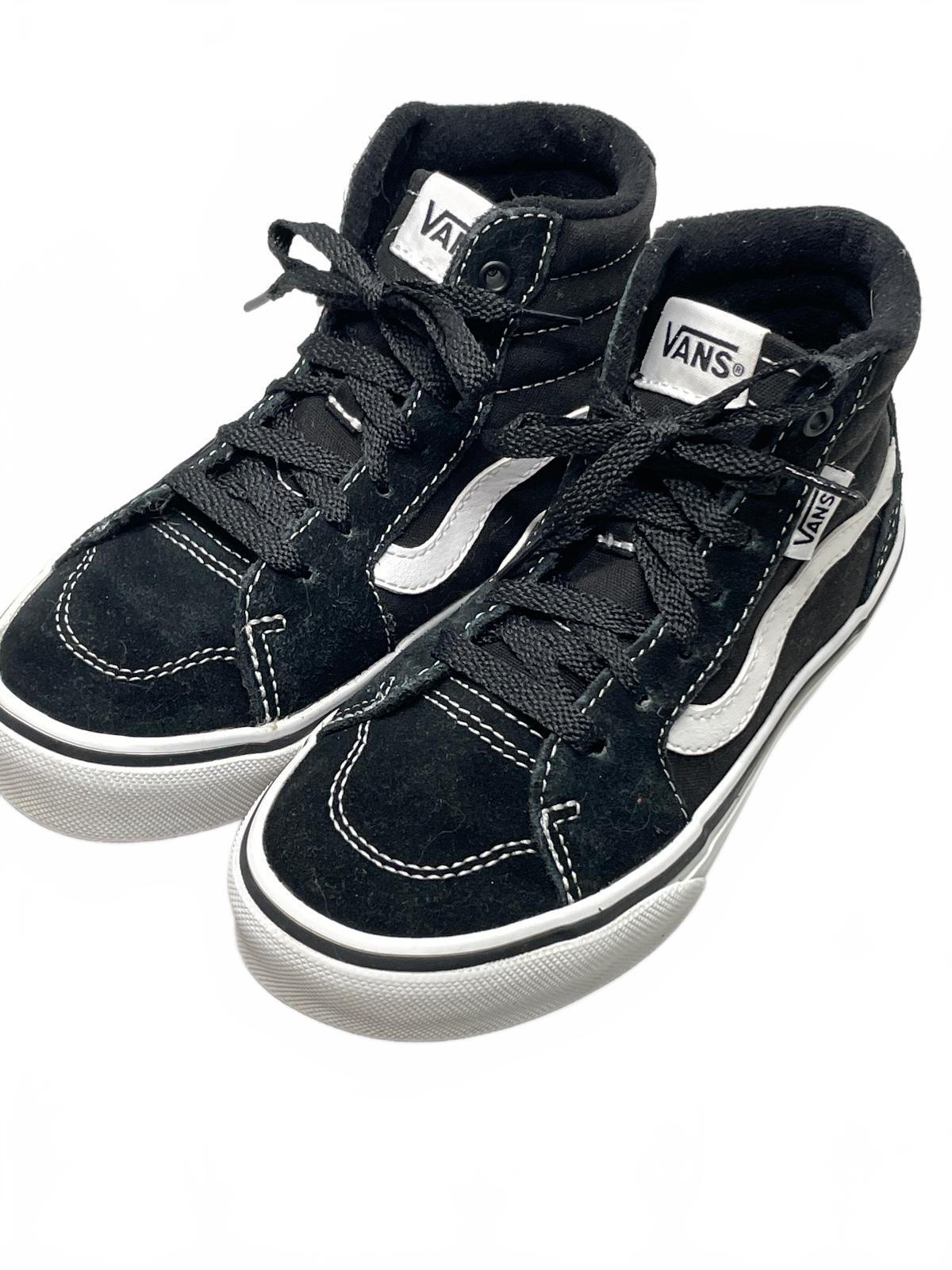 Vans Sk8-Hi Black and White Suede High Top Sneakers Unisex Youth 13