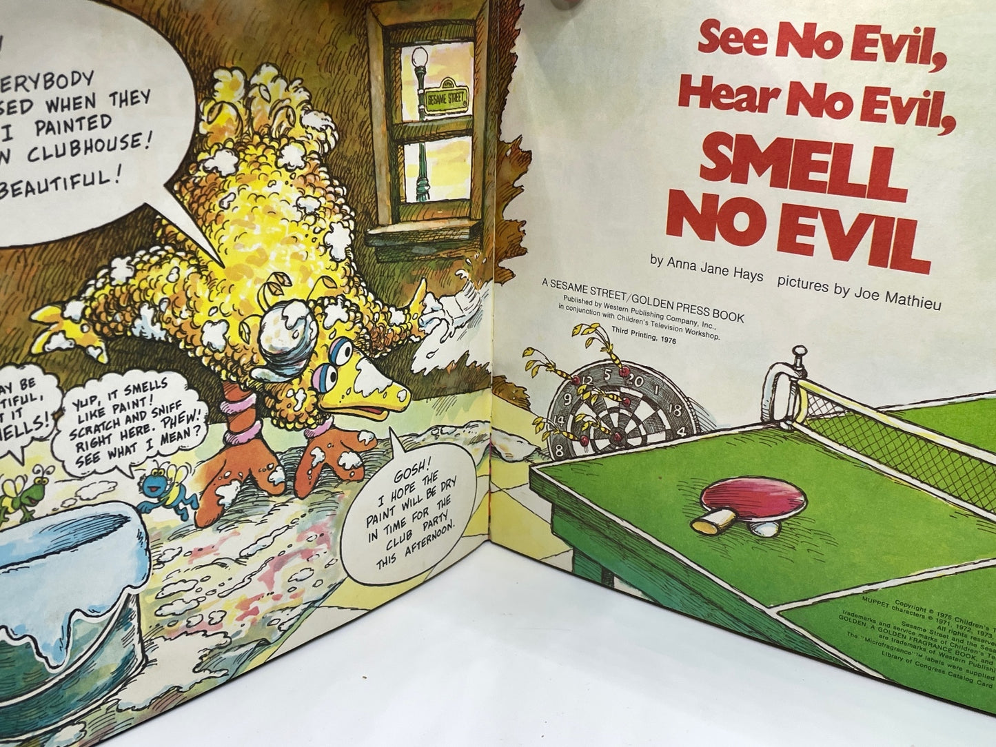 1976 Sesame Street See No Evil, Hear No Evil, Smell No Evil Book Jim Henson