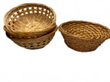 Set of 4 Vintage Handwoven Wicker Baskets Small Individual Size 6" x 2.5"