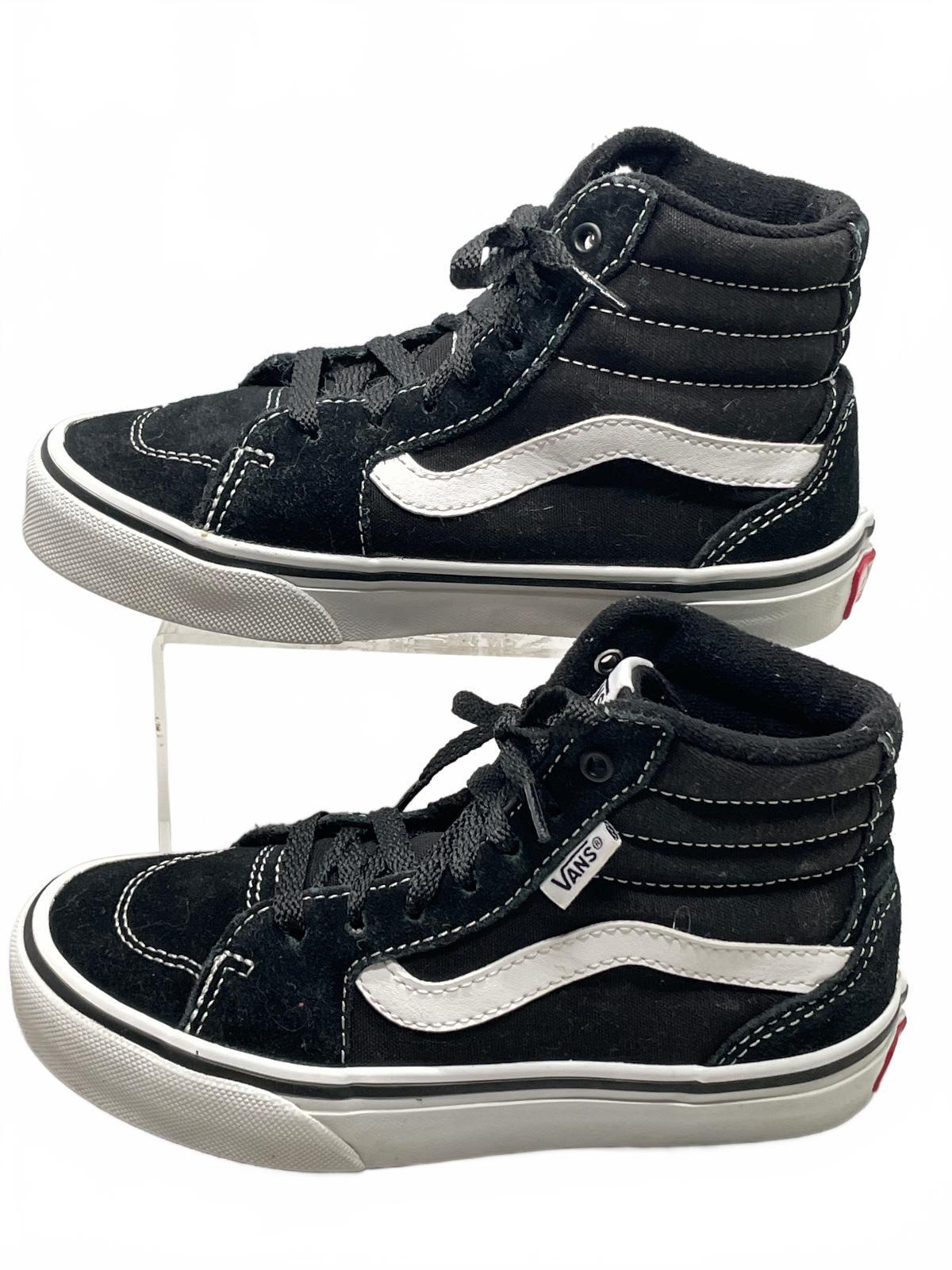Vans Sk8-Hi Black and White Suede High Top Sneakers Unisex Youth 13