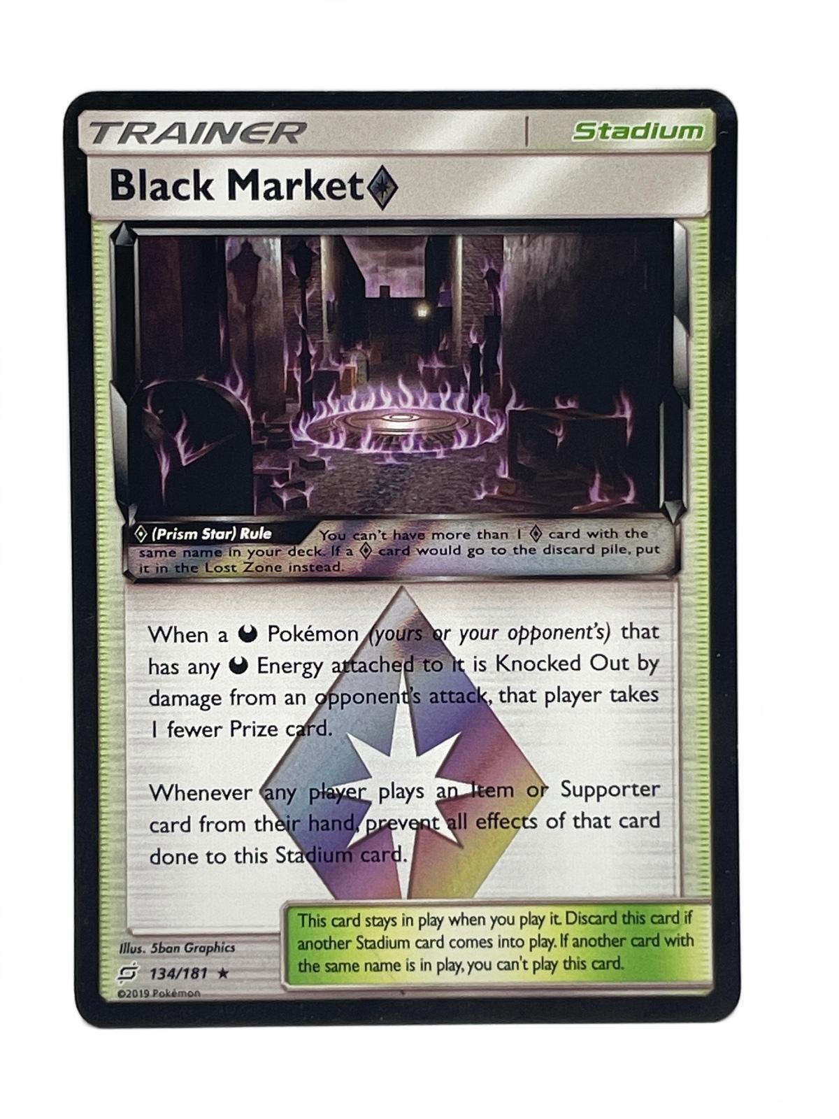 Pokemon Black Market Prism Star Stadium Trainer Card - Sun & Moon Team Up 134/