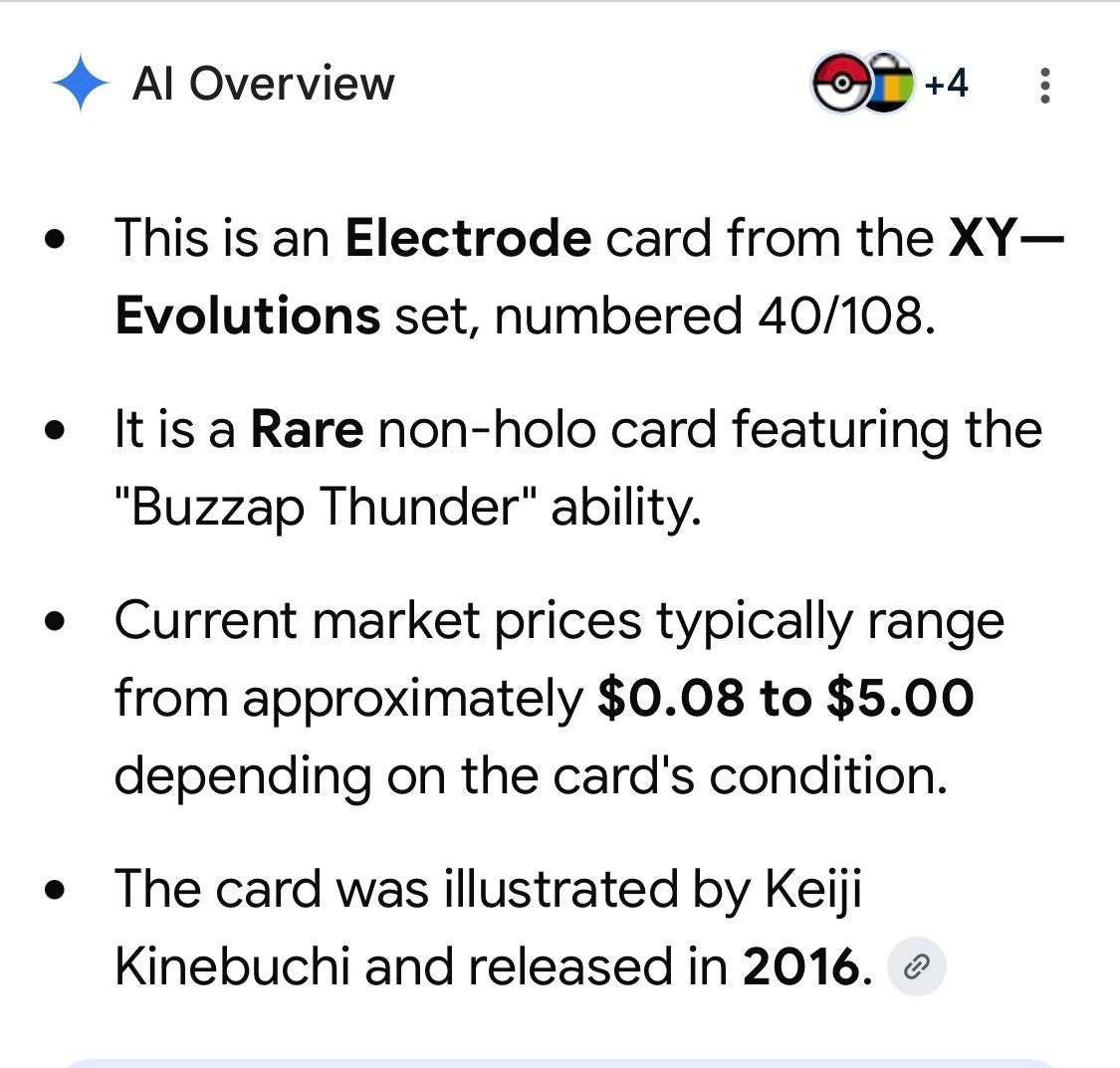 Pokémon Electrode Card XY—Evolutions Set 40/108 Rare Non-Holo Buzzap Thunder