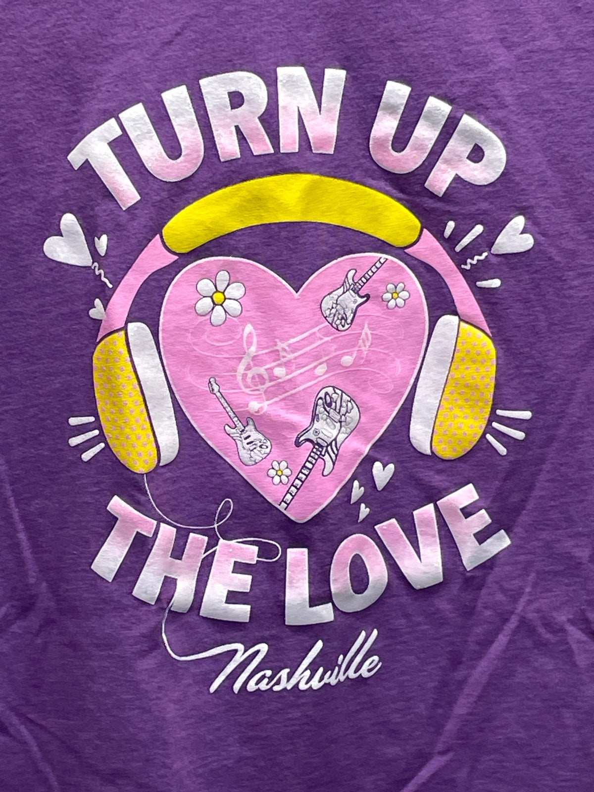 Nashville Purple 'Turn Up The Love' Graphic T-Shirt Girls XL